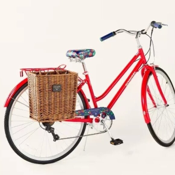 New Kate Spade Bike Basket Wicker Woven Picnic Bag Tote Storage Magazine Holder - Picture 4 of 6